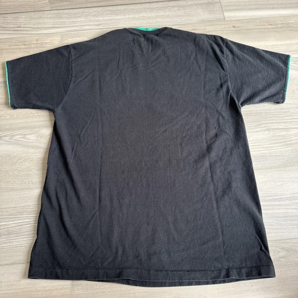 Vintage 80s 90s‎ Daytona Beach Florida Ringer T Shirt Mens Size XL Black Green